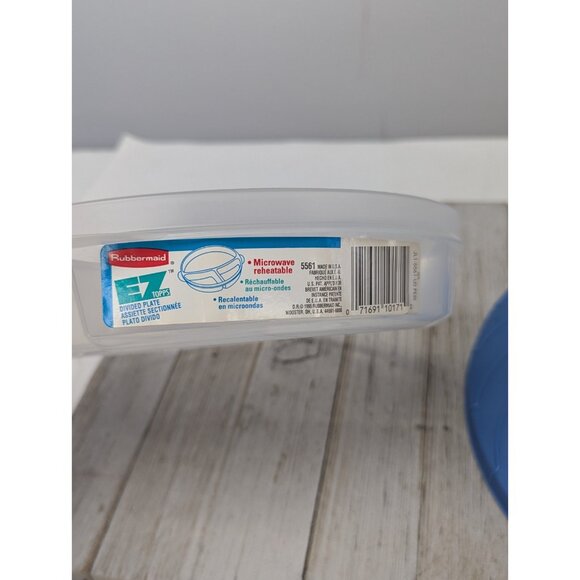 Rubbermaid #14 Servin Saver 556 B Divided Food Storage Container Blue EZ Lid - Picture 2 of 10